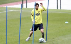 Lionel Messi Trains On The Camp Nou Pitch 