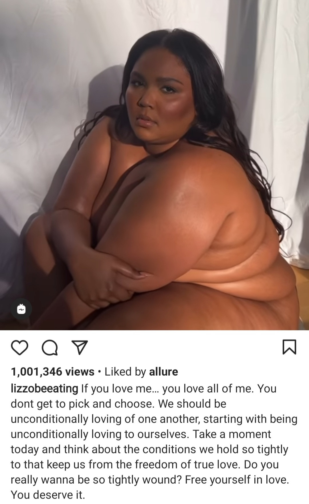 Lizzo strips and bares all as she refers to herself as 