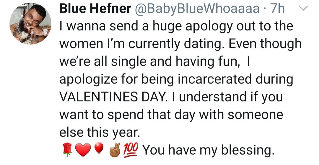 Singer Baby Blue gives the women he