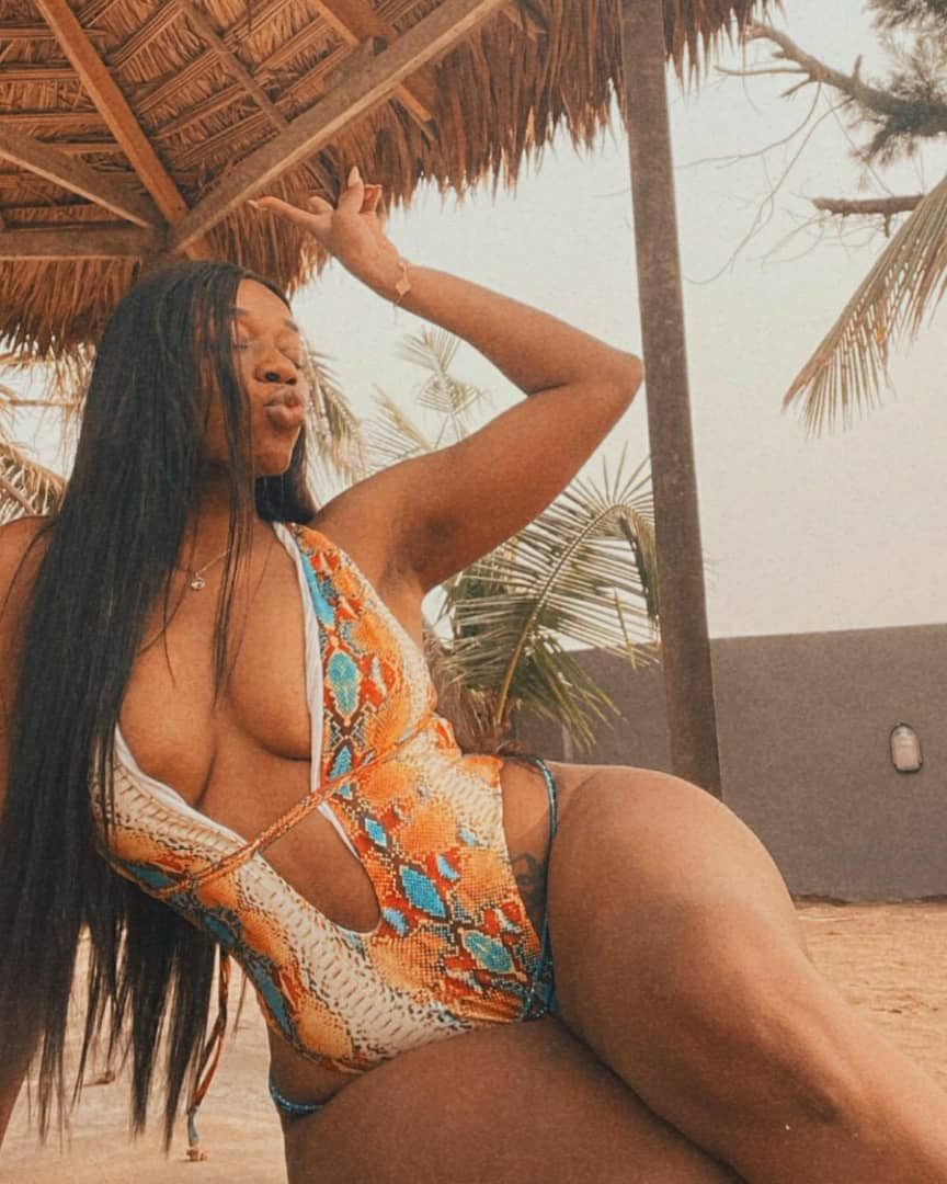 OAP Destiny Amaka flaunts her curves in sexy swimwear photos