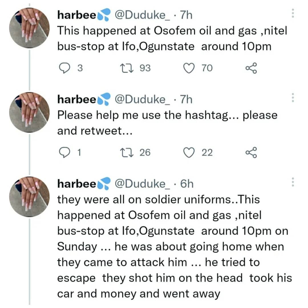 Lady demands justice after her uncle was allegedly assassinated in his company in Ogun state  (video)