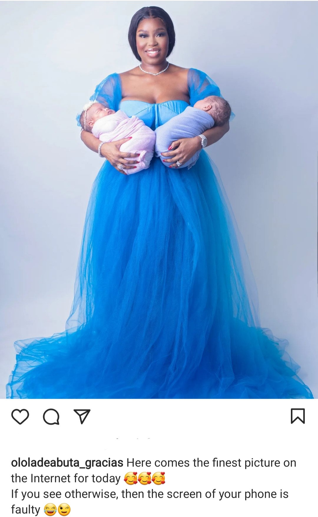 Former actress Lolade Abuta shows off her twins then gives interesting response to those asking about their father