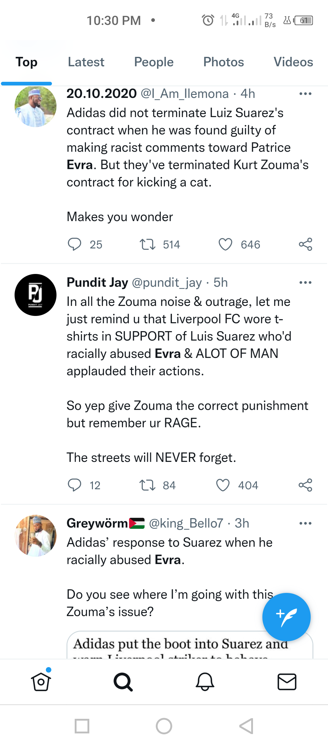 Fans make racism allegations against Adidas after they ended sponsorship deal with Kurt Zouma for kicking cat but just warned Luis Suarez when he racially abused Evra in 2014