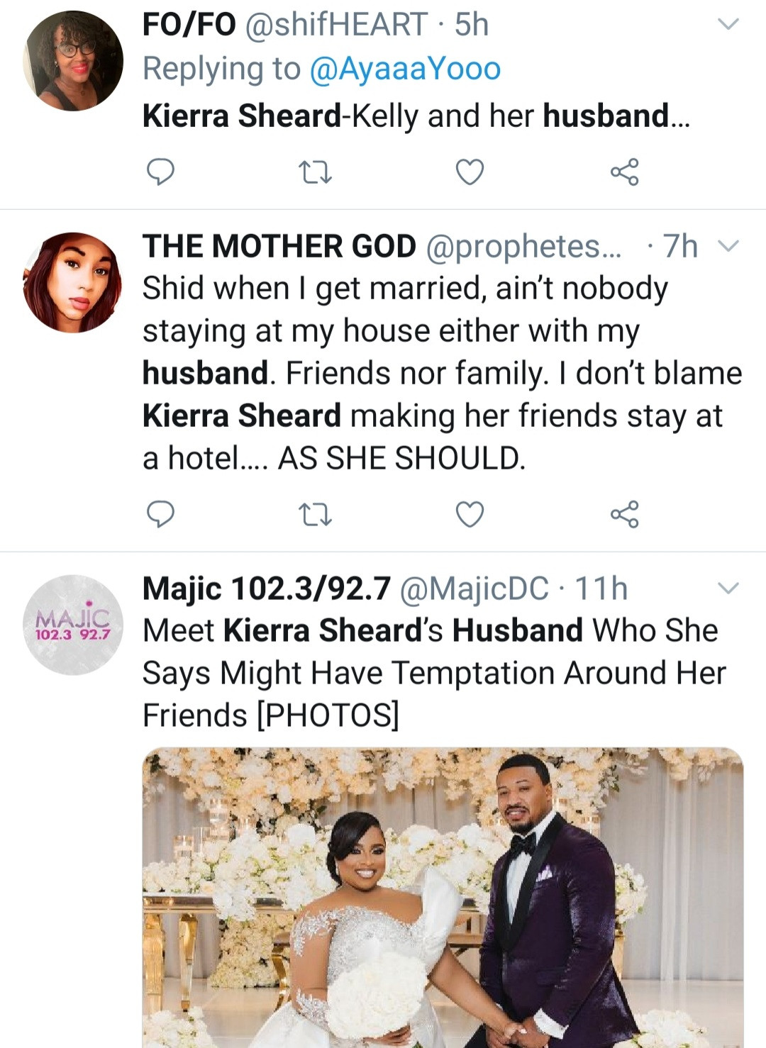 Reactions as singer Kierra Sheards says she books her female friends a hotel when they visit and never lets them sleep at her home because she doesn