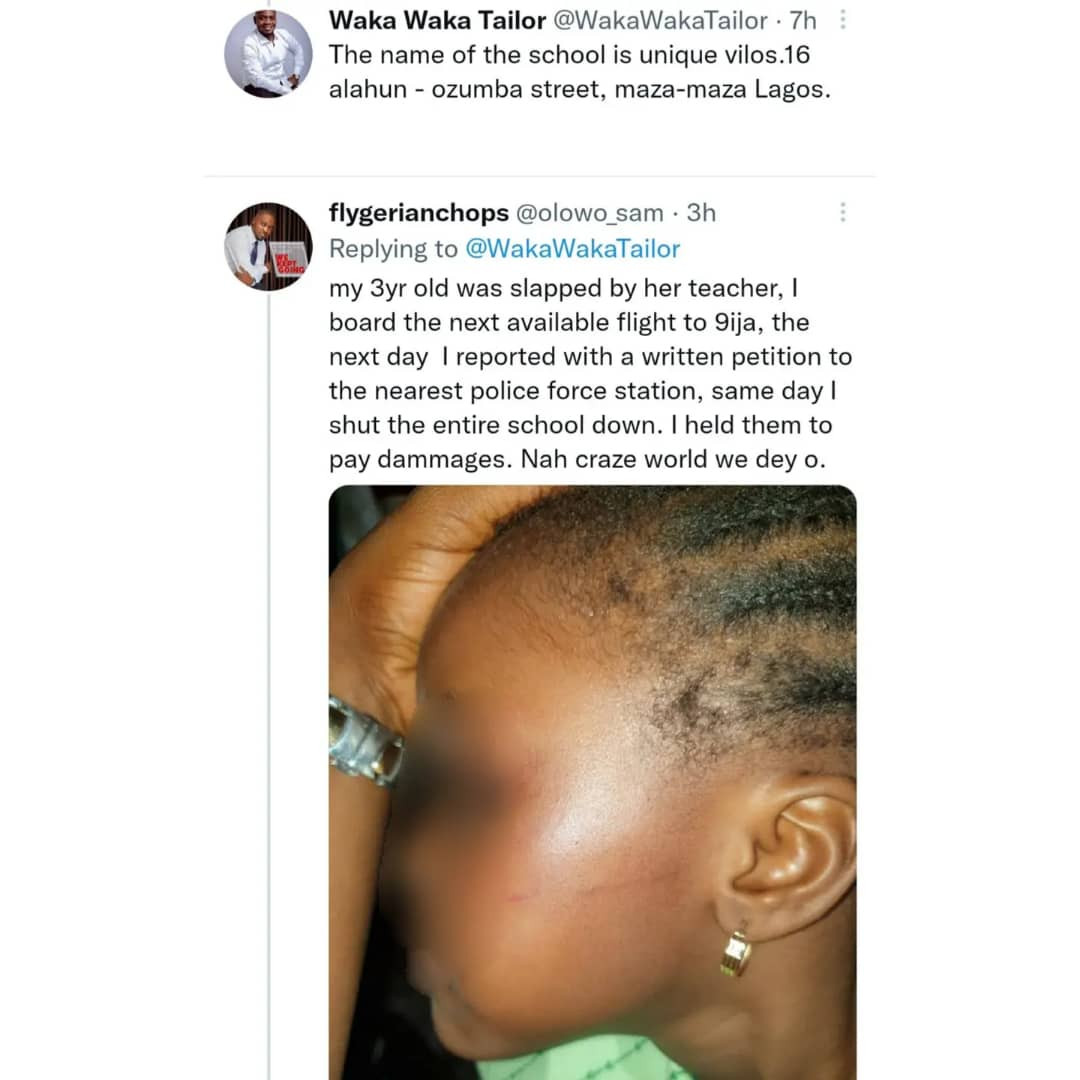 2-year-old left with bruises after she was allegedly flogged mercilessly by her teacher for failing to recite the alphabets (photos)