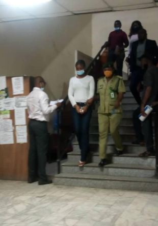 Chidinma Ojukwu pictured in court as her trial for the murder of Super TV CEO resumes