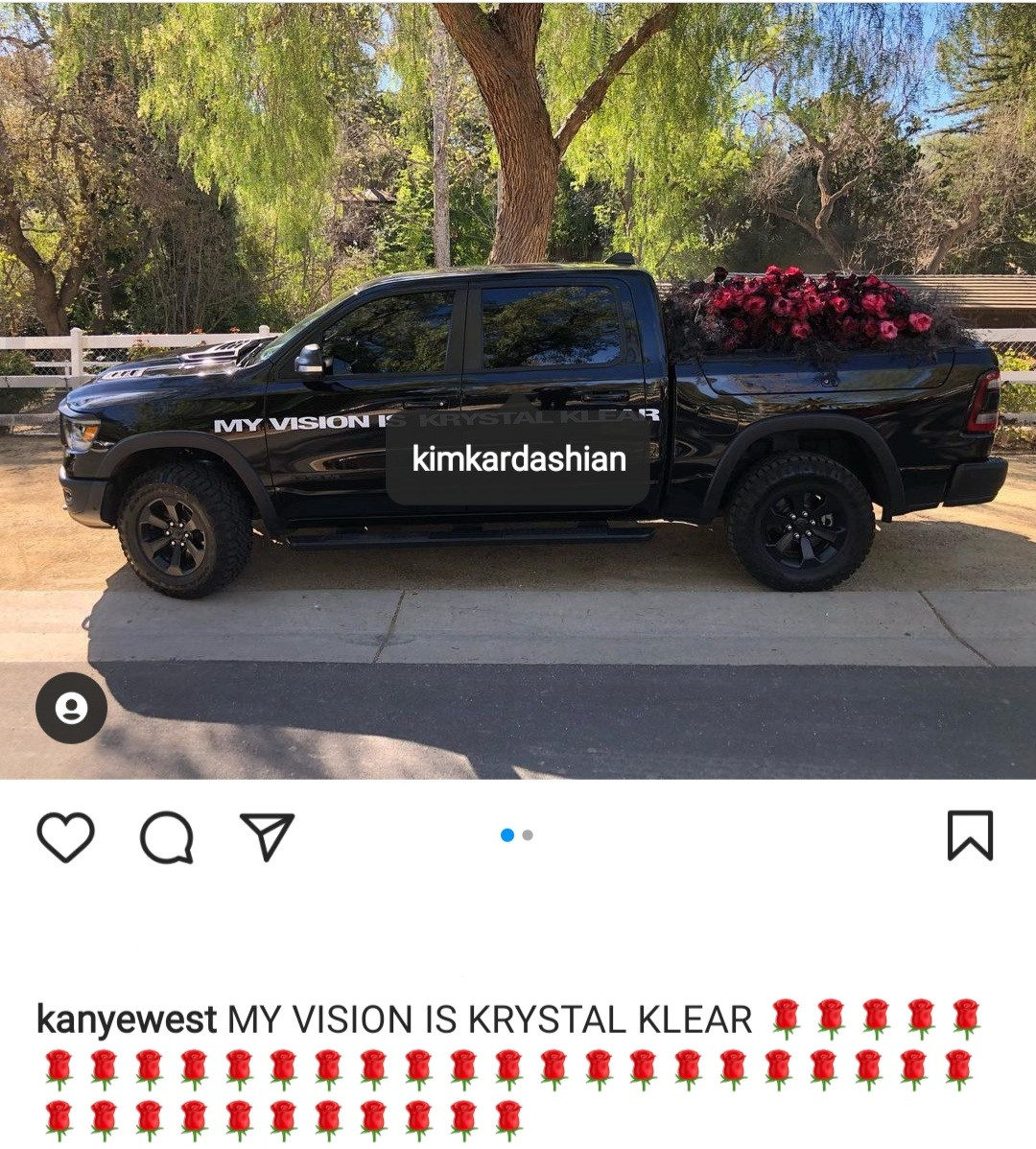 Kanye West sends truckload of flowers to Kim Kardashian on Valentine