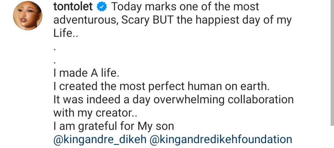 Tonto Dikeh gifts her son, King Andre, a piece of Scotland