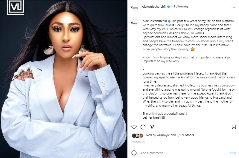 She only made a goodwill post. Let her breathe - Olakunle Churchill defends Rosy Meurer after she was bashed for wishing his son with Tonto Dike a happy birthday on Instagram 