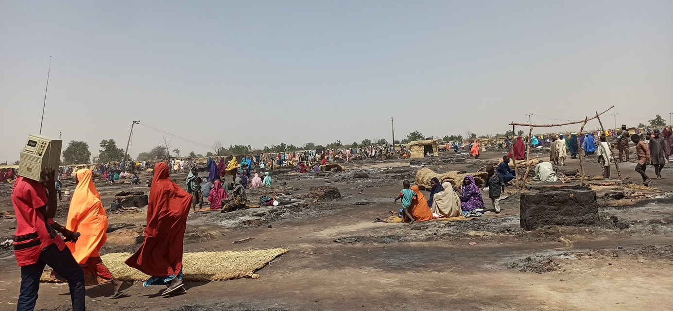 Four dead, many injured as fire razes IDP camp in Borno (photos)