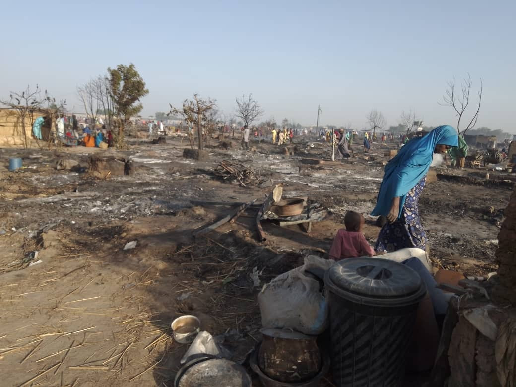 Four dead, many injured as fire razes IDP camp in Borno (photos)