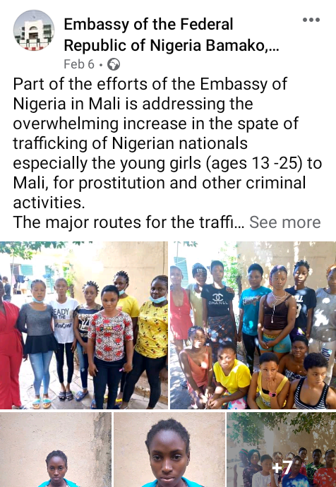 NAPTIP, two others secure release of 15 Nigerian girls trafficked to Mali