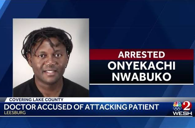 US-based Nigerian doctor arrested for allegedly slapping patient multiple times and accusing her of faking seizure