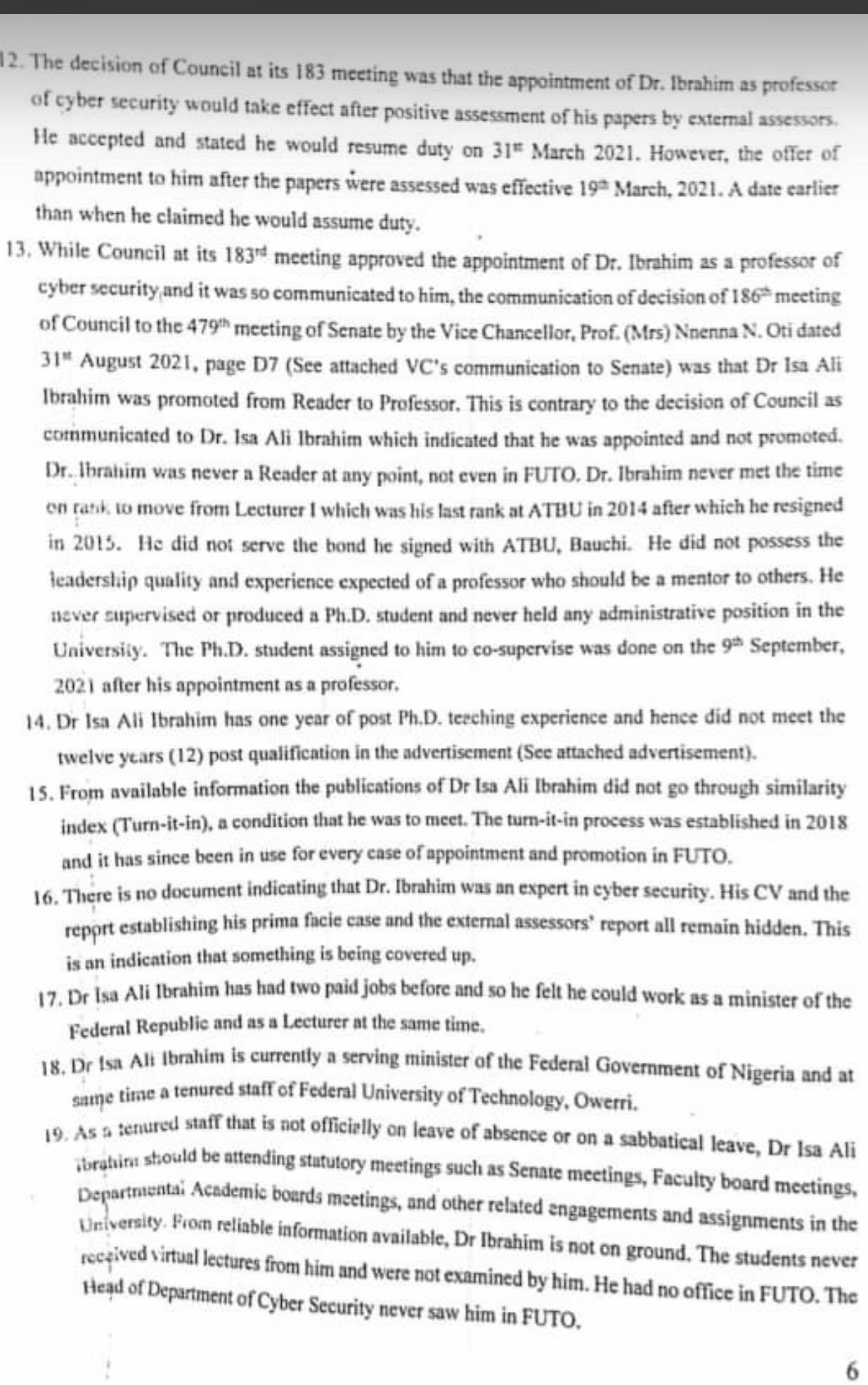 US-based Nigerian Professor shares ASUU report which outlined why Minister of Communication, Isa Pantami is reportedly not qualified to be a Professor 