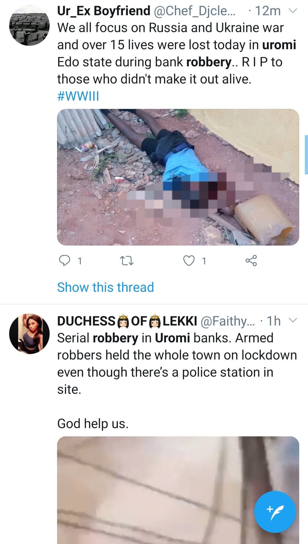 Many killed as armed robbers attack multiple banks in Uromi, Edo State (graphic photos/videos)