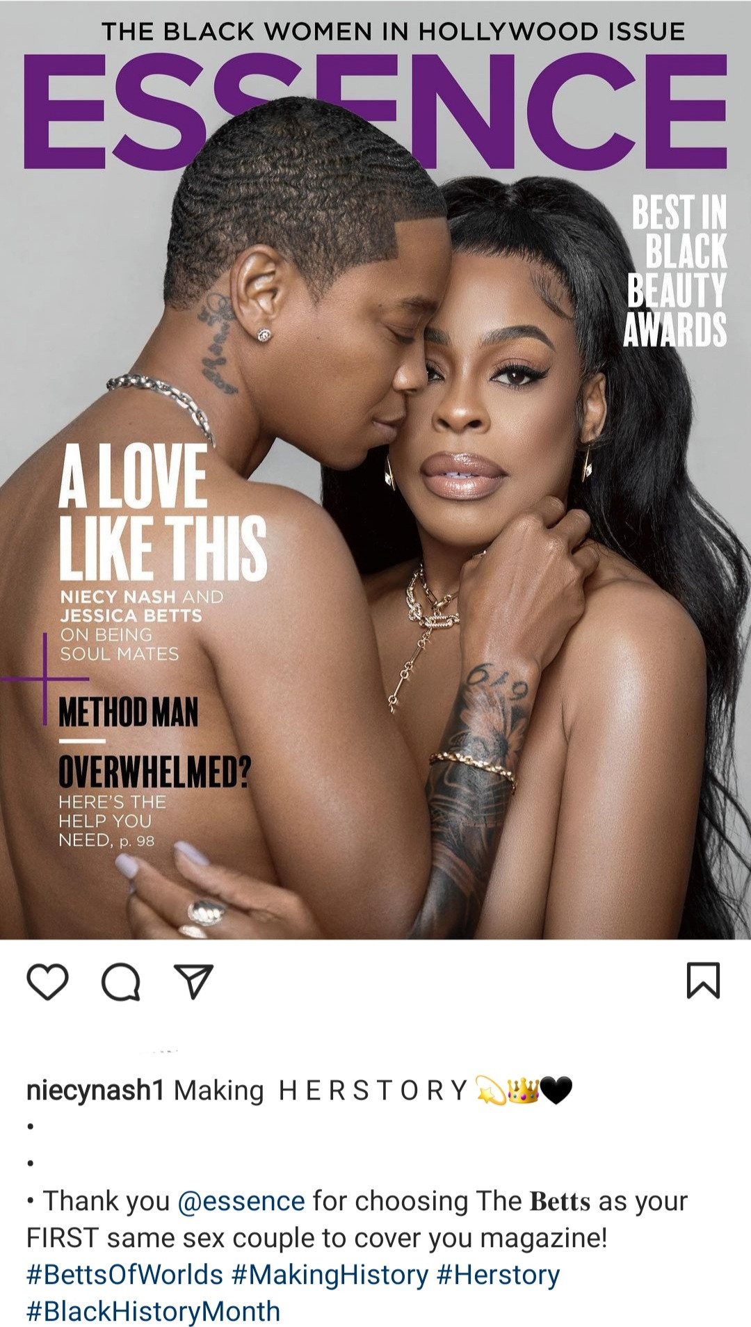 Niecy Nash and partner Jessica Betts make history as first queer couple on Essence cover