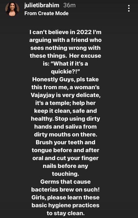 Stop using dirty hands and saliva from dirty mouths on a woman