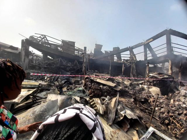 Goods worth millions of Naira destroyed as Ladipo market is gutted by fire (photos/video)