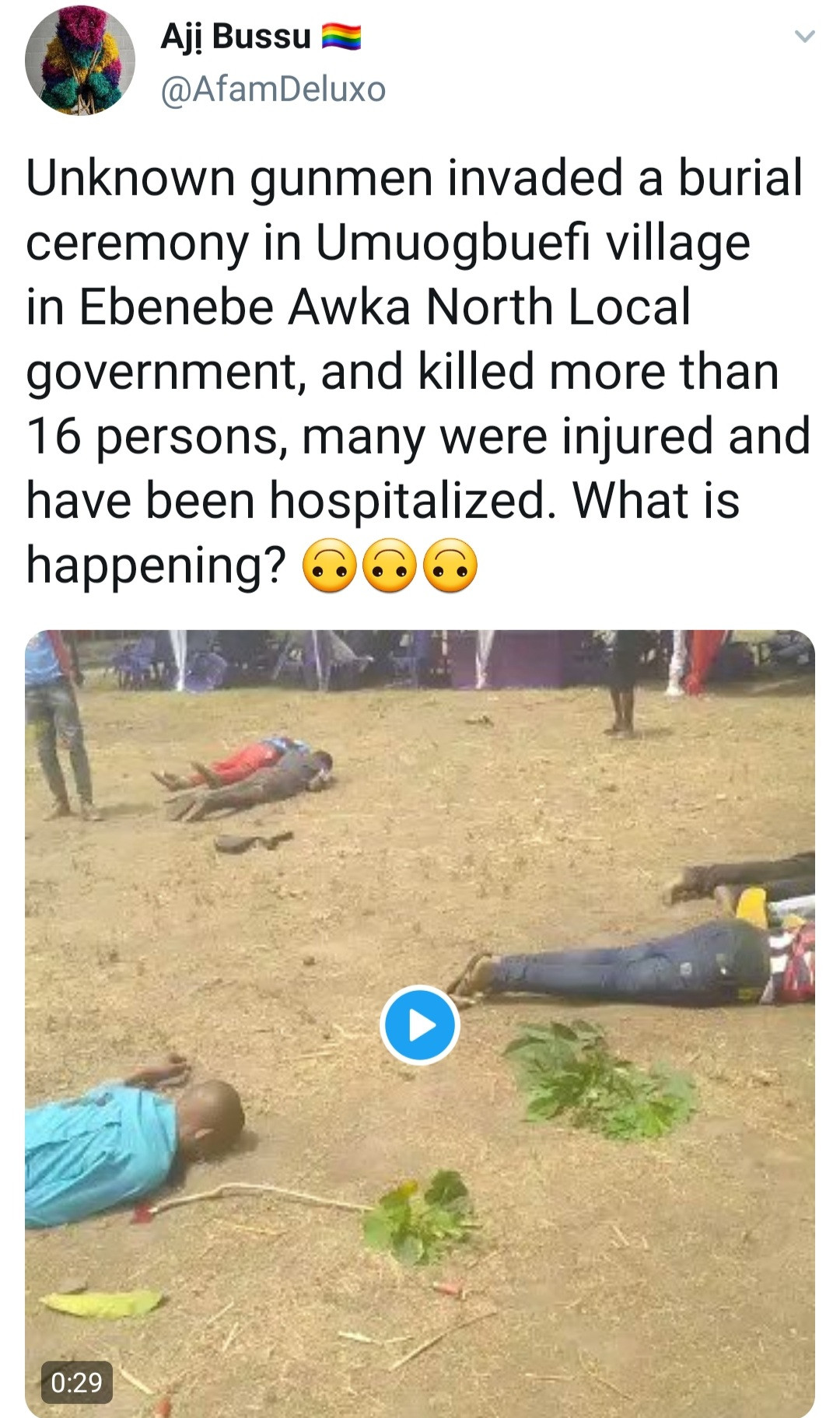 Cultists invade burial ceremony in Anambra, kill about 20 mourners and desecrate the corpse (graphic photos/video)