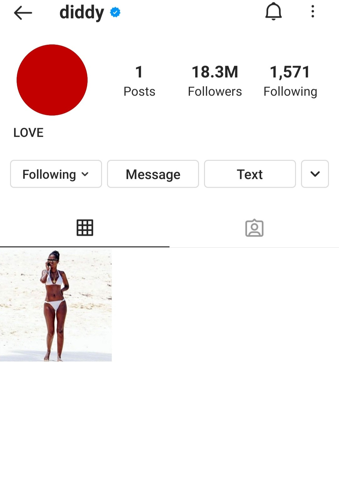 Diddy deletes all his Instagram posts then puts up photo of his late ex Kim Porter