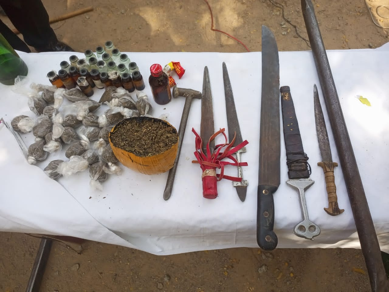 Police bust notorious burglary syndicate, arrest suspected thieves, drug dealers and brigands with dangerous weapons in Katsina 