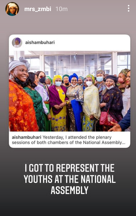 Constitution Review: I represented the youths at the National Assembly - Zahra Buhari-Indimi 