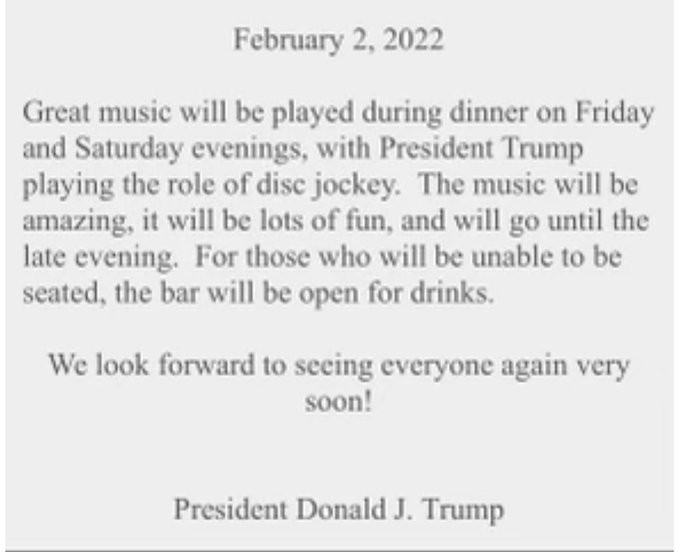 Donald Trump to play DJ for guests at his Mar-a-Lago club event