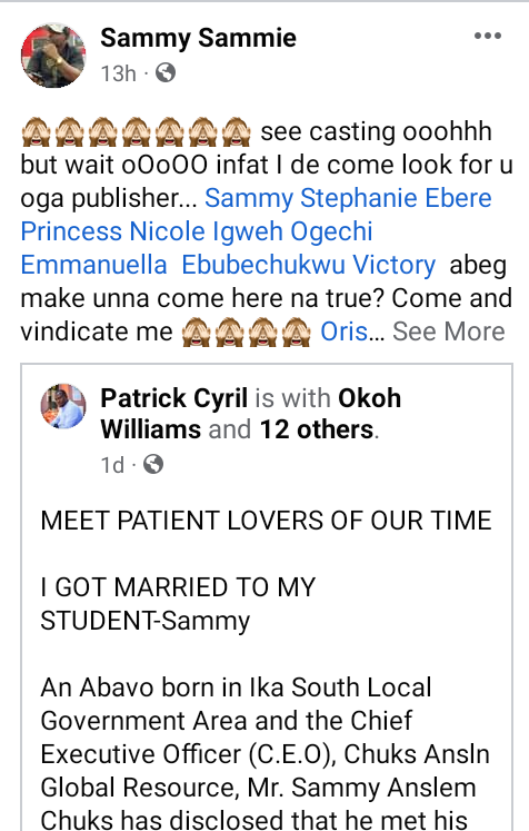 Former secondary school teacher marries his former student in Delta (photos)