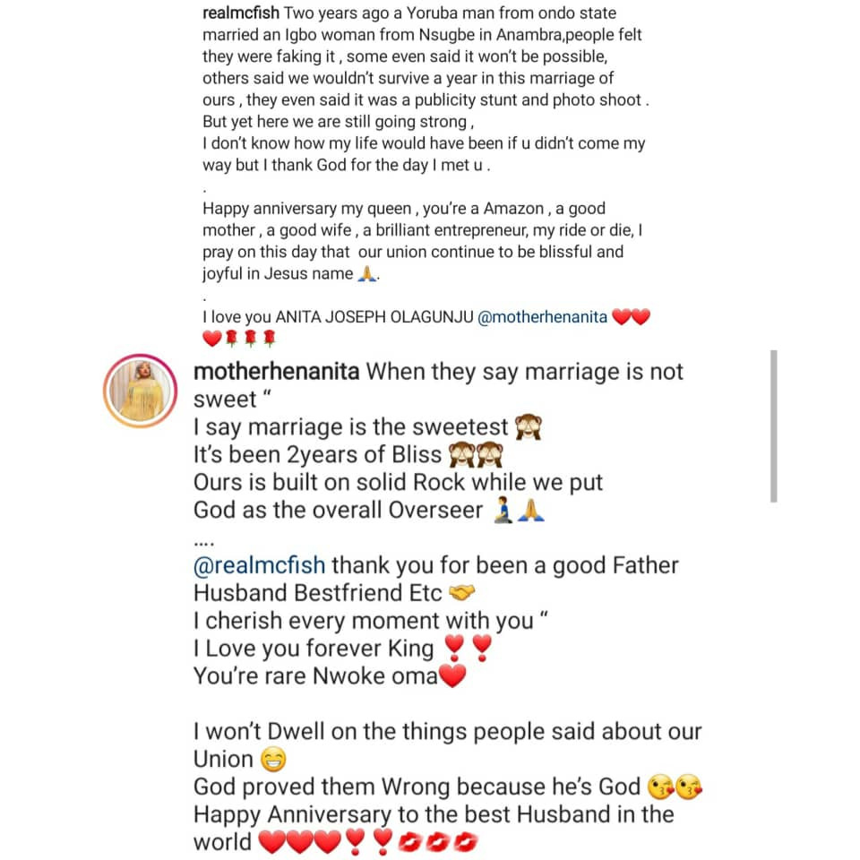 God proved them wrong - Actress Anita Joseph Olagunju and her husband celebrate 2nd wedding anniversary 