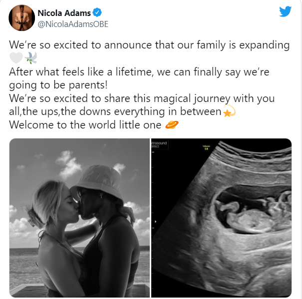 Olympic boxer, Nicola Adams announces she is expecting a baby with girlfriend Ella Baig