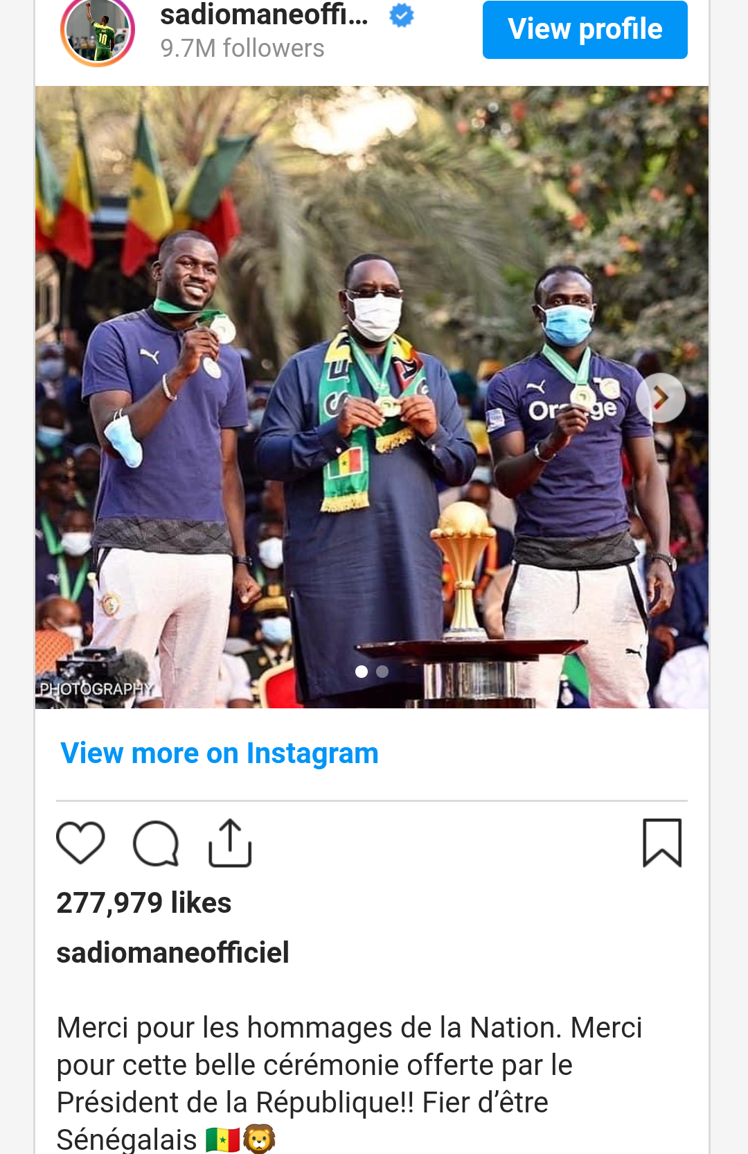 Senegal President rewards players and coaches with lands, $87,000 and titles after winning AFCON 2021