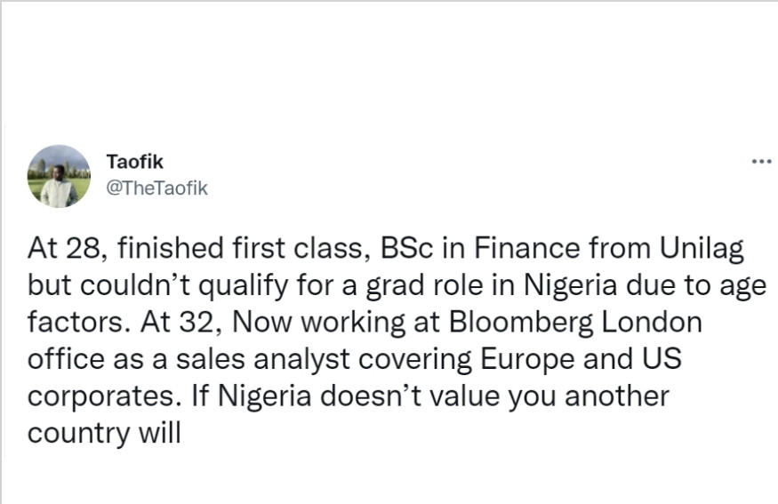 UNILAG First-Class graduate recounts how he got a top job in UK after being rejected for a graduate role in Nigeria over his age