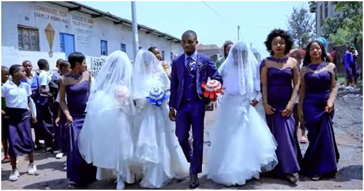 Man marries identical triplets in Congo (photos)