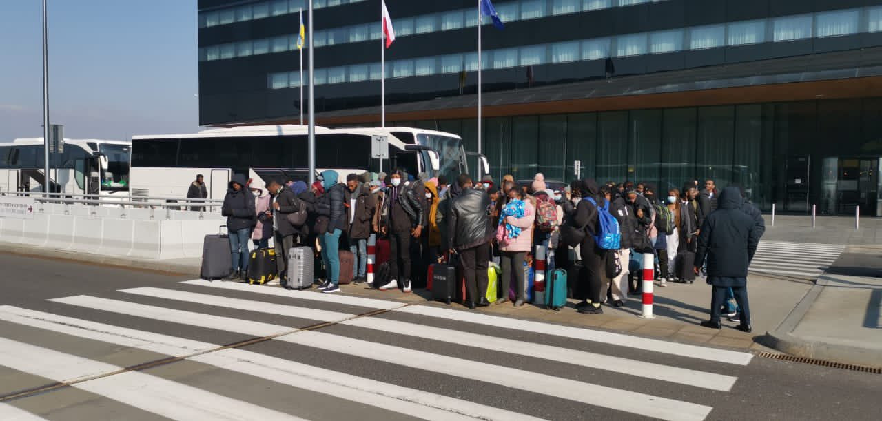 Ukraine: Photos of Nigerians being evacuated from Poland