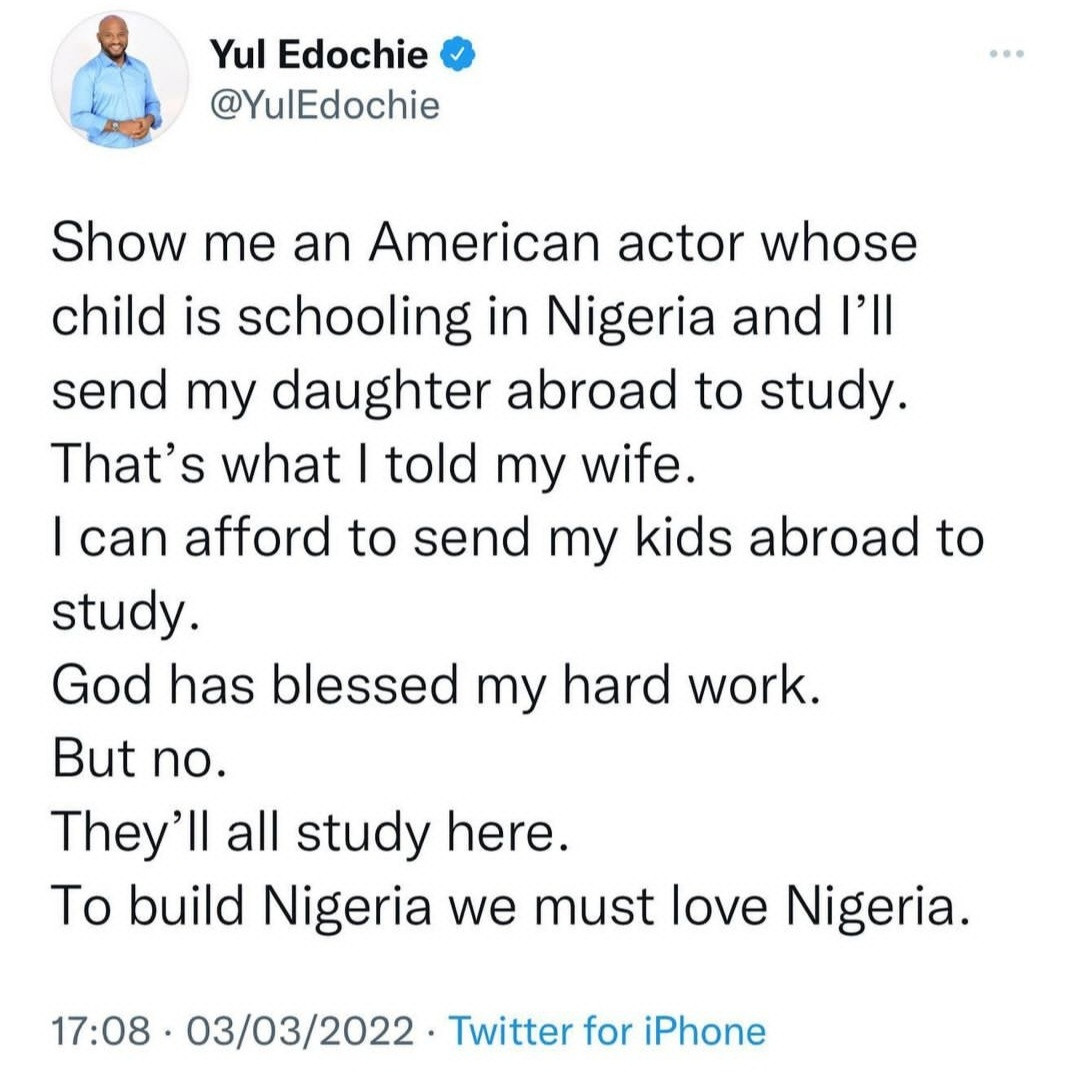 Yul Edochie reveals the only condition under which he