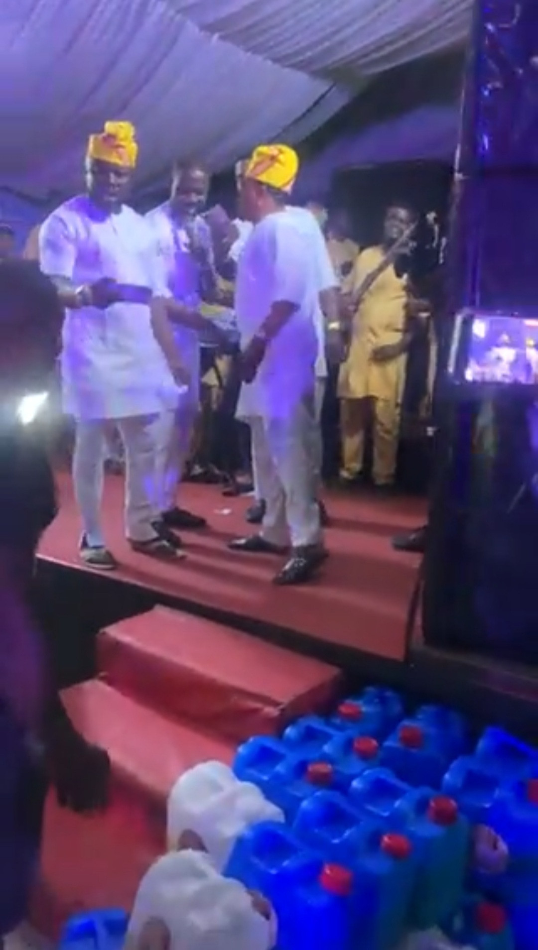 Kegs of petrol shared as souvenir at a party in Nigeria (video/photos)