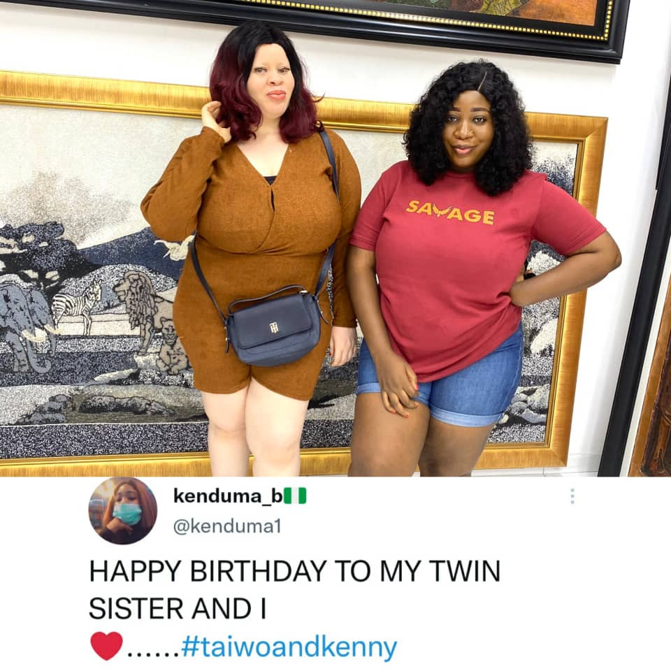 Twin sisters with very different skin tones cause a stir online as they celebrate their birthday