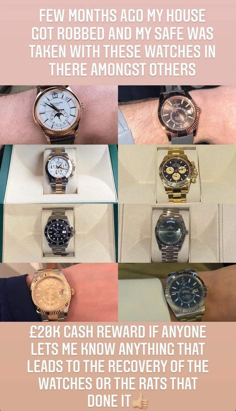 Sheffield Utd?s Oli McBurnie offers ?20k reward after ?rats? stole ?500,000 watch collection