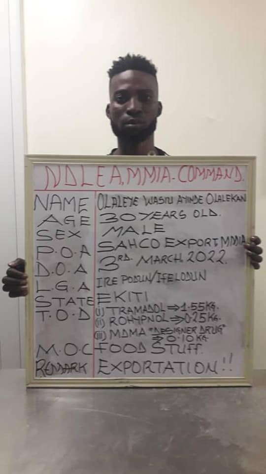 Principal suspect in importation of Jihadist drug arrested after six months on the run as NDLEA recovers 294,440 Tramadol tablets, seizes 38,862 cartridges