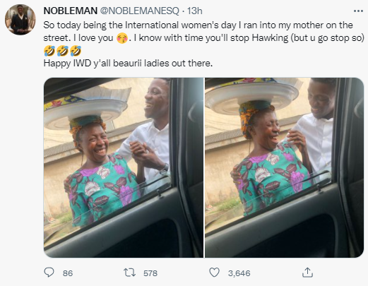 Lawyer celebrates his mum as he runs into her hawking on the street