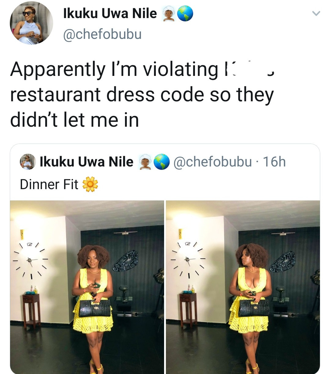 Chef denied entry into restaurant because of what she wore