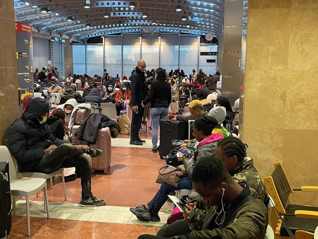 Photos of Nigerian students stranded in Sumi being evacuated to Nigeria 