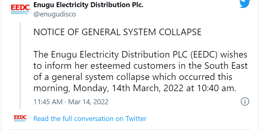 Nationwide outage as national grid collapses again after loss of 1,100MW