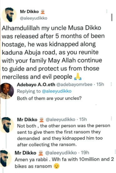 Nigerian man reunites with his family five months after he was kidnapped along Kaduna-Abuja road