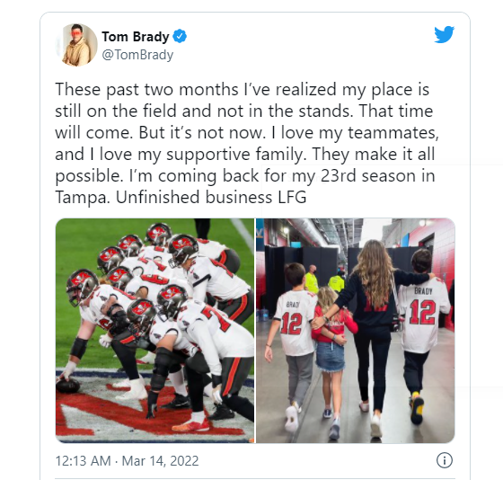 NFL legend Tom Brady backtracks on retirement and confirms return to Tampa Bay Buccaneers