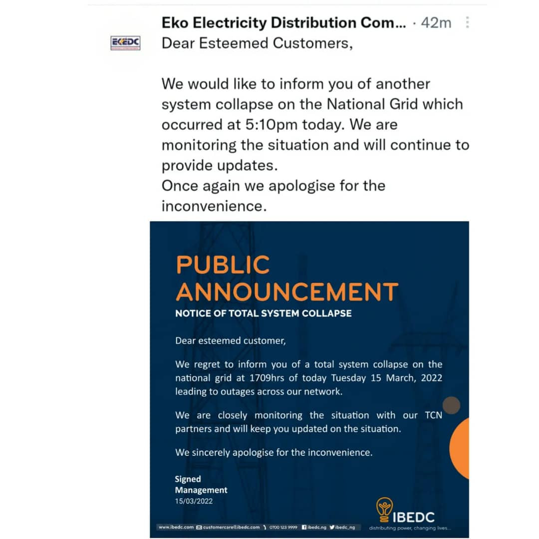 National grid suffers yet another collapse