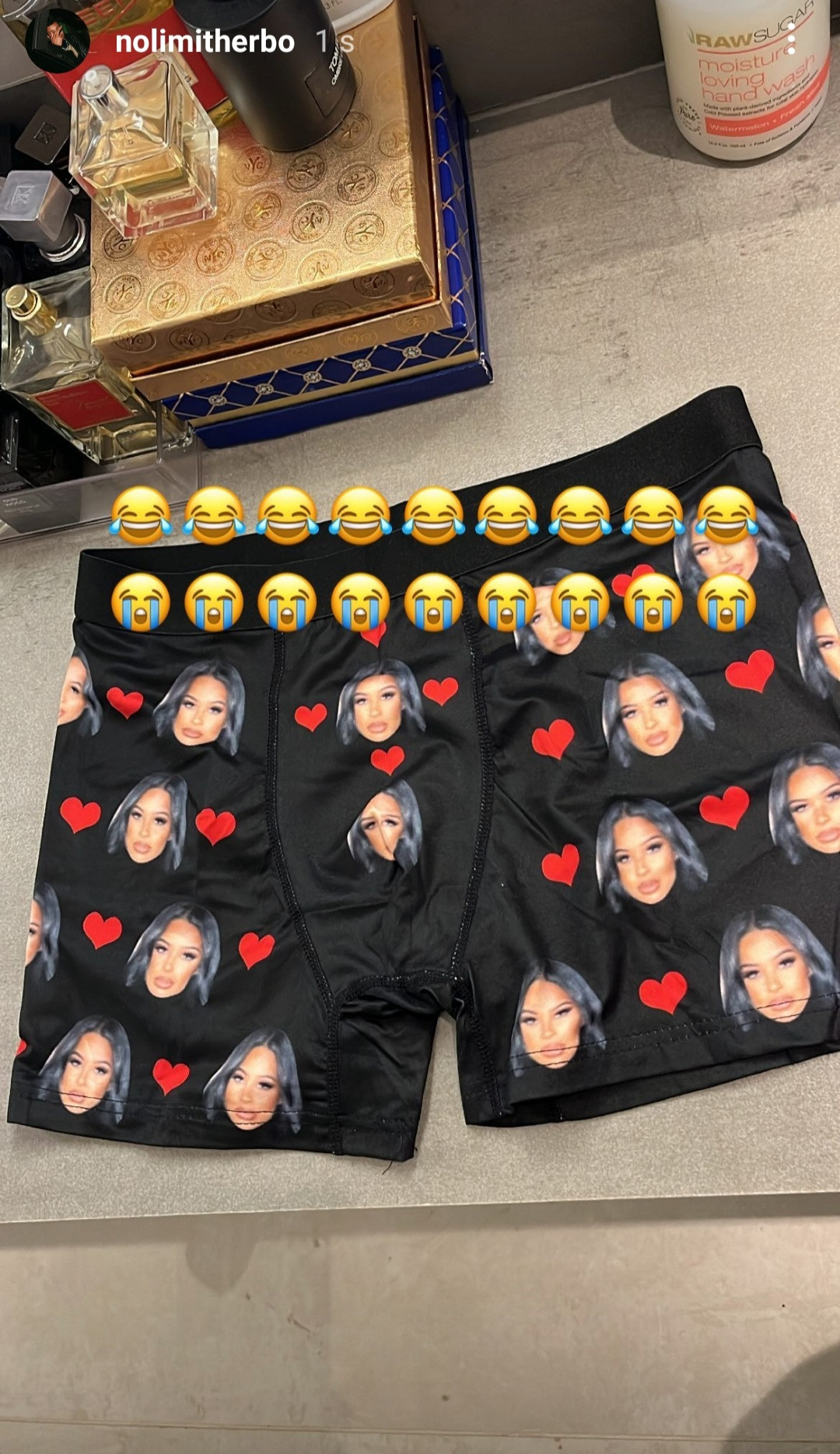 Rapper G herbo shares underwear girlfriend Taina Williams gave him with her face all over it