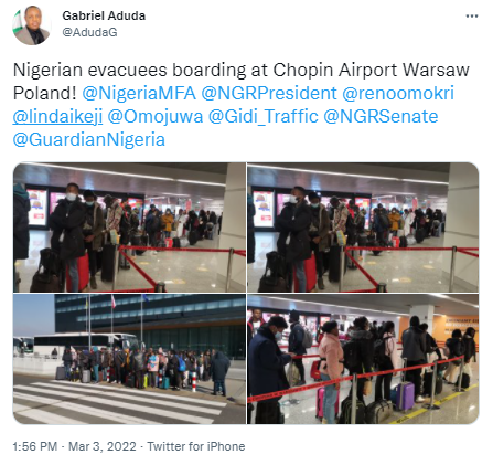 Ukraine: Photos of Nigerians being evacuated from Poland