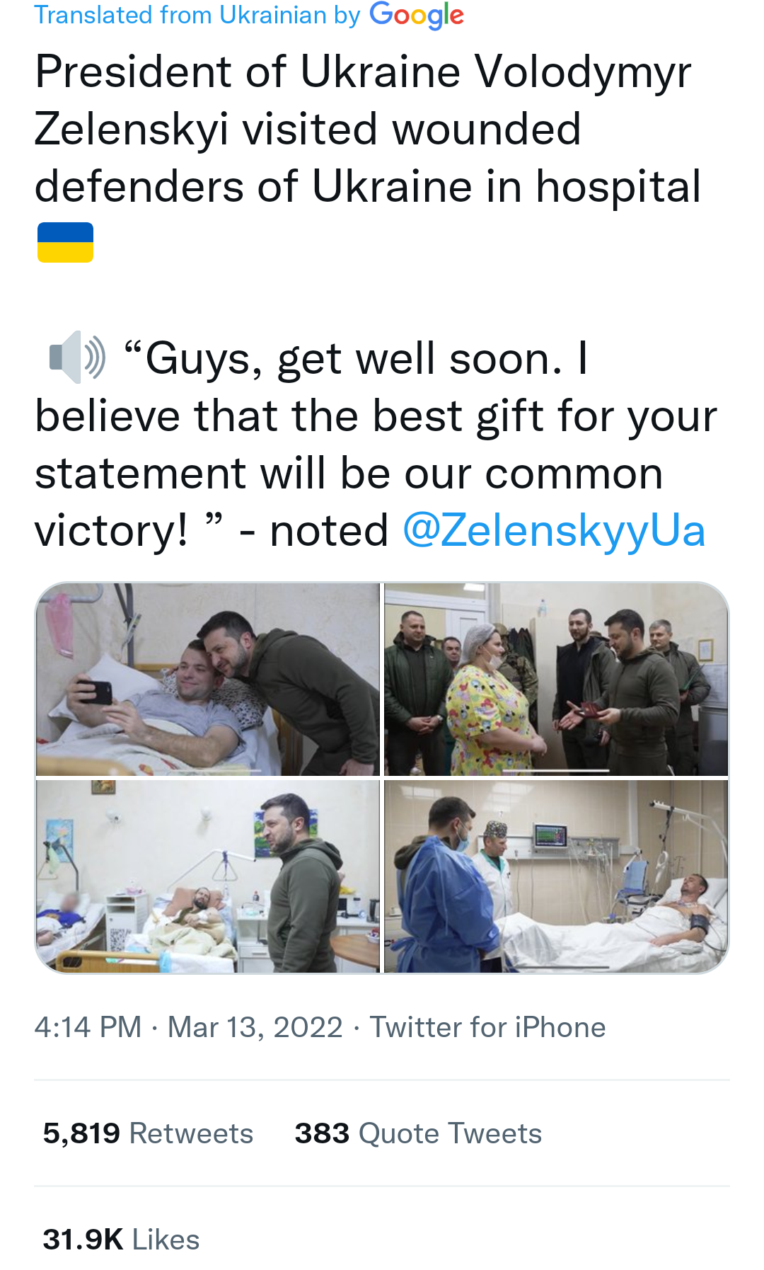 Zelensky visits more than 100 wounded soldiers in hospital to hand out medals and make them ?Heroes of Ukraine? (photos)